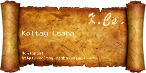 Koltay Csaba névjegykártya