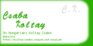 csaba koltay business card